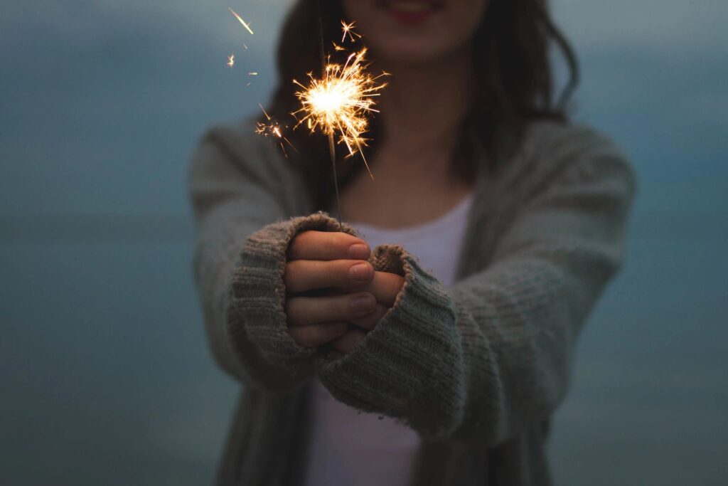 World Mental Health Day | girl with sparkler